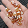 Red and white three -eyed beads, round beads, jade, stone scattered beads, tiger tooth, noble vase character at a glance, 10 mm beads at a glance