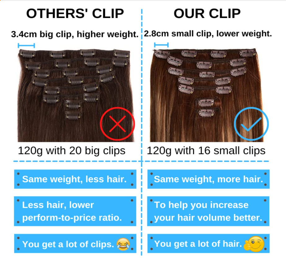 Women's Gender European And American Human Hair Wig Female Hairpiece Clip Seven-Piece Real Hair Hair Extension Clip In Human Hair