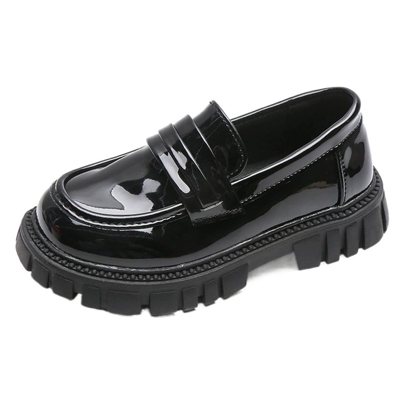 Маленькая кожаная обувь Обувь для девочек Модная в Корейском стиле 2023 Новый стиль Обувь принцессы для девочек Однослойная обувь на толстой подошве в британском стиле