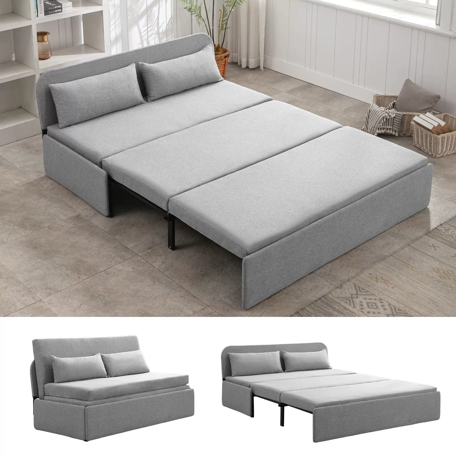 Трансформируемые односпальные и двуспальные диваны-кровати для небольших жилых помещений, многофункциональные, со встроенным выдвижным механизмом и местом для хранения.