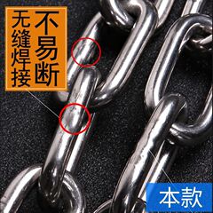 304不锈钢狗链栓狗链子小型犬铁链项圈狗绳锁扣遛狗大型犬