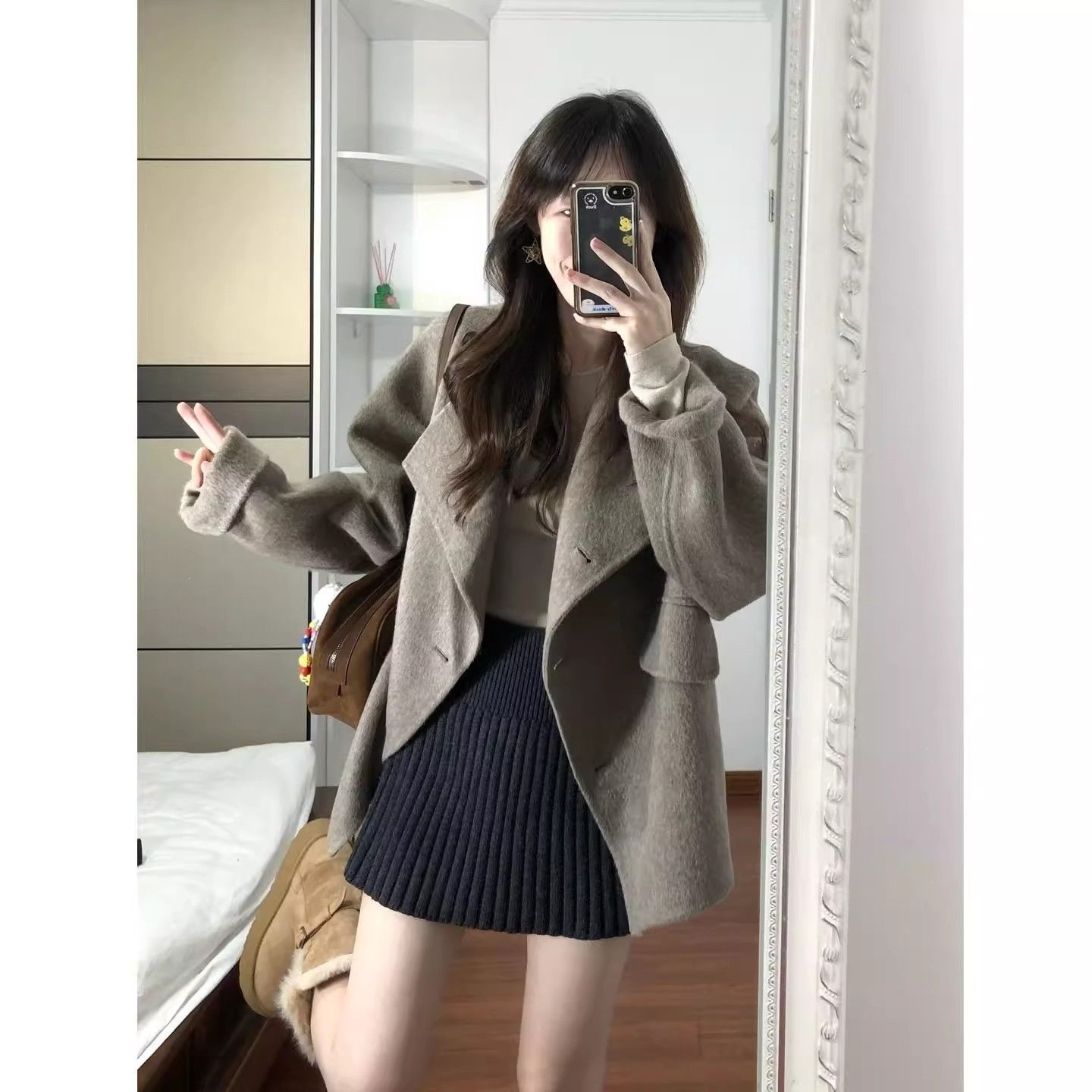 毛呢子大衣女短款冬季新款韩版高级感毛呢外套加厚