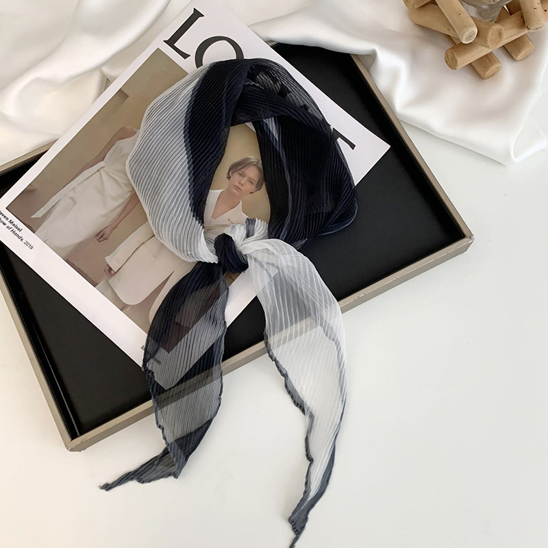 Pañuelo de seda de alta calidad nuevo estilo bufanda arrugada a juego de colores bufanda en forma de diamante bufanda de tul decorativa multifuncional de moda cinturón