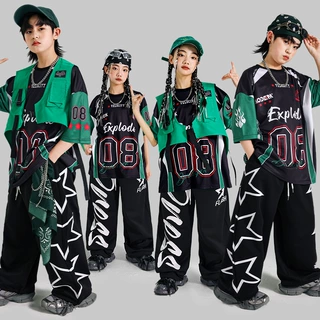 六一儿童节iphop街舞演出服机车嘻哈男童马甲套装少儿男孩服装潮