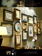 感实木照片墙装饰客厅相框墙免打孔欧美式楼梯挂墙组合画设计