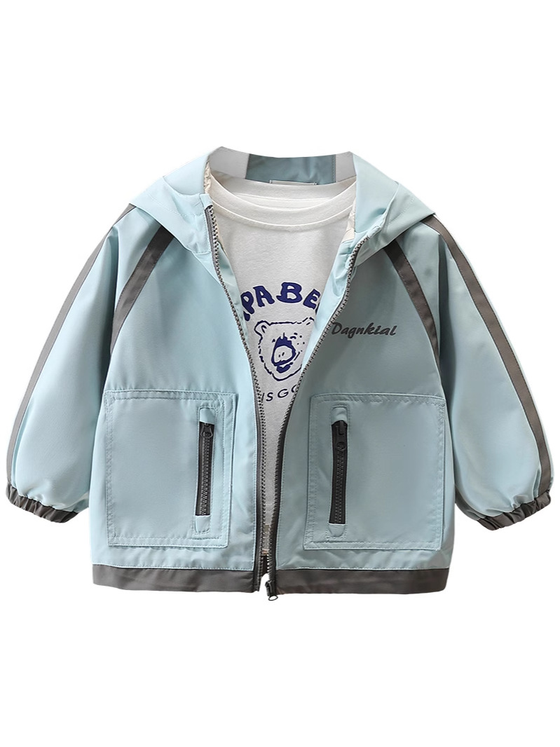 7627 ropa para niños gabardina para niños modelos de primavera y otoño 2025 nueva primavera estilo occidental chaqueta con capucha de moda para niños primavera