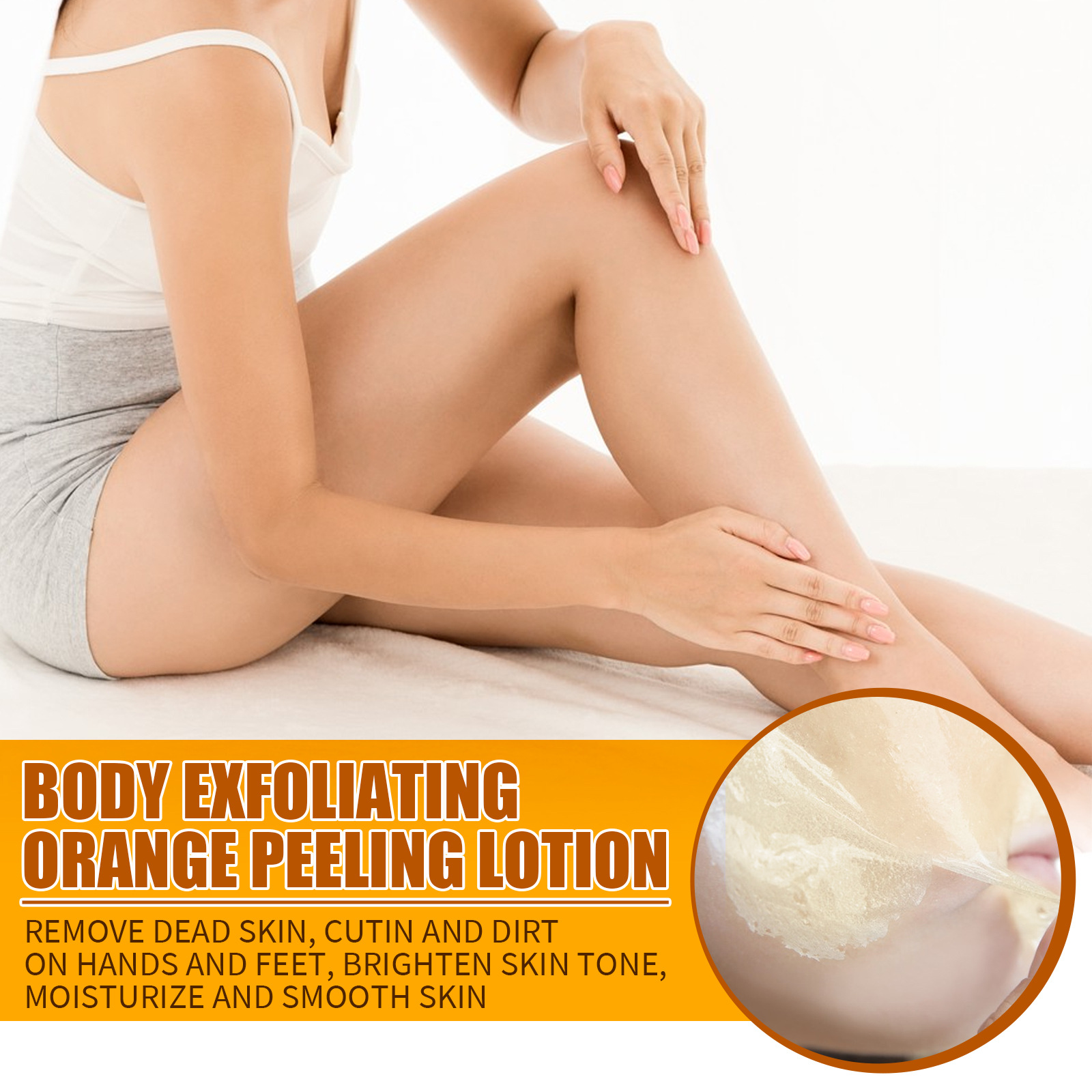 OUHOE Orange Skin Körperlotion mildes Peeling, verblasst dunkle Flecken, hellt die Haut auf, befeuchtet die Hautpflegeflüssigkeit_voghion.com