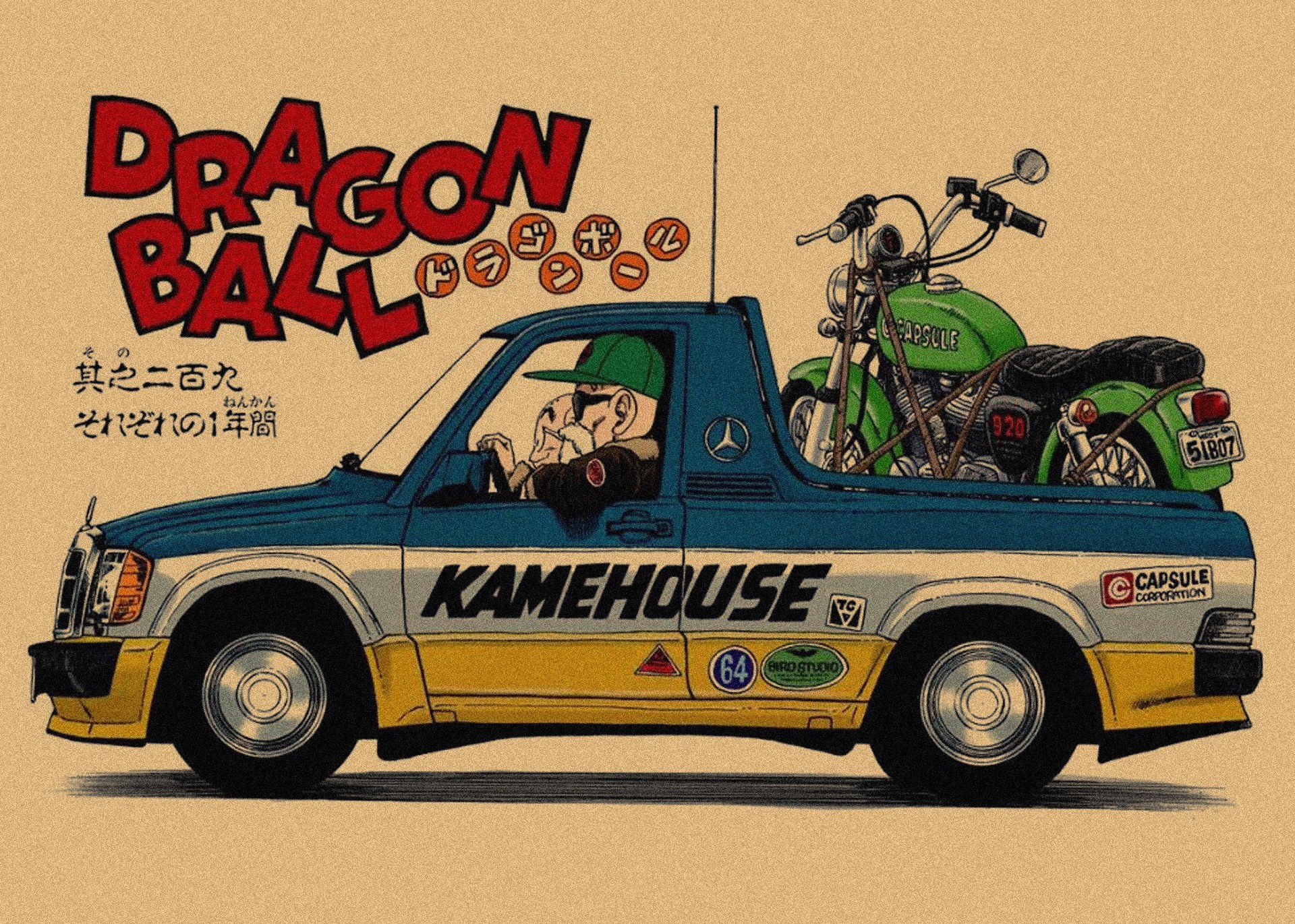 日本式アニメ七龍珠アラレ復古クラフト紙ポスター鳥山明装飾画孫悟空壁画316