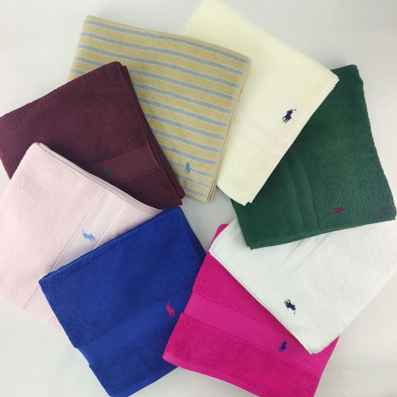 Foreign trade original single export POLO Japan high-grade yarn-dyed embroidered jacquard dyeing boutique limited edition bath towel face towel