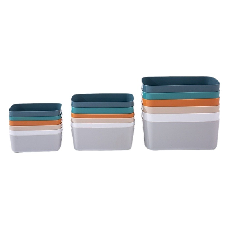T libro de escritorio caja de almacenamiento de cosméticos caja de organización canasta de almacenamiento de plástico merienda caja de almacenamiento de cocina del hogar