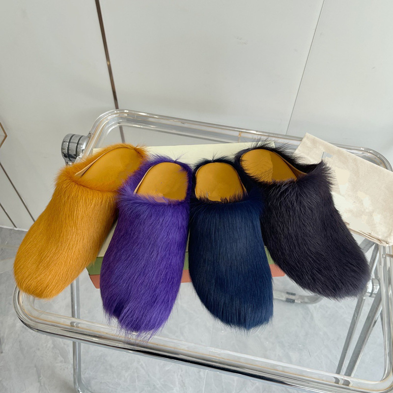 European Station Sandals Trendy Men's Summer Outgoing Breathable Lazy Casual Half Slippers Women's Flat Distinctive Horse Hair Slippers European Station Sandals Trendy Men's Summer Outgoing Breathable Lazy Casual Half Slippers Women's Flat Distinctive Horse Hair Slippers