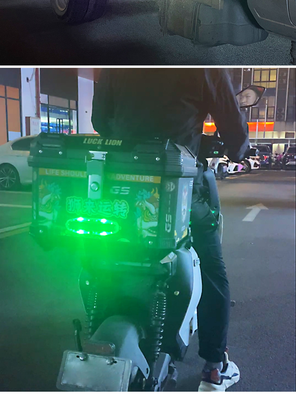 New Product Upgrade Large Solar Warning Light Led Anti-Rear Collision Truck Tricycle Free Charging Rear Flash Light