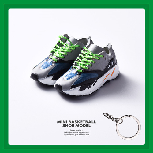 台湾抓娃娃机迷你aj钥匙扣350椰子运动鞋挂件球鞋模型手办ins潮品