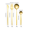 Set stainless steel, gift box, spoon, golden tableware, 24 pieces