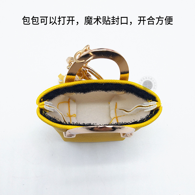 Llavero para mujer, bolso, colgante, joyería, mini monedero de almacenamiento de cuero lindo europeo y americano