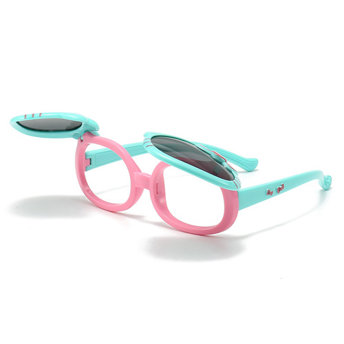 New Children's Cartoon Flip Sunglasses Polarized Anti-UV Kids Sunglasses KT Cat Glasses Wholesale 3427
