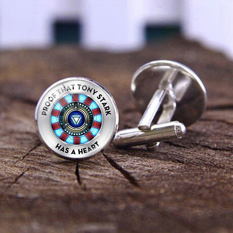 Iron Man energy reactor Time Gem cufflinks men's fashion creative French shirt cuff cufflinks gift