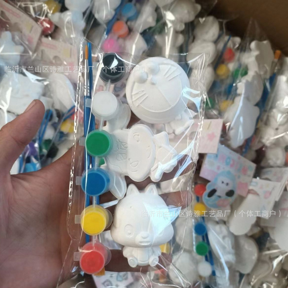 Muñeca de yeso con pigmento DIY yeso blanco para niños pintados pintados graffiti mercado nocturno barraca de regalos juguetes