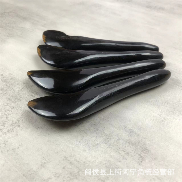 Buffalo Horn Gua Sha Facial Tool 12.5cm Eye Scraping Board Acupoint Pen for Face and Eye Massage preparation