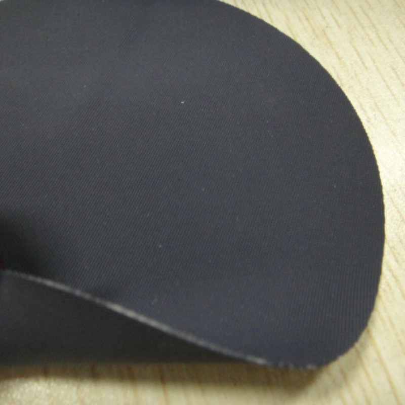 0.6mm双面细布纹藏青色防水pvc复合夹网布衣服标签面料产品标签面