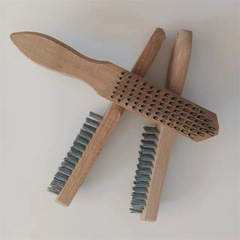 加厚鋼絲刷木把鋼絲刷金屬表面清潔刷除漆 除鏽刷魚鱗刷白鋼絲刷