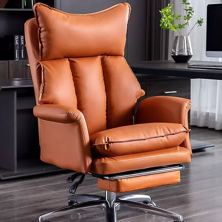 老板椅真皮办公椅舒适久坐家用卧室可躺沙发电脑椅办公室商务座椅