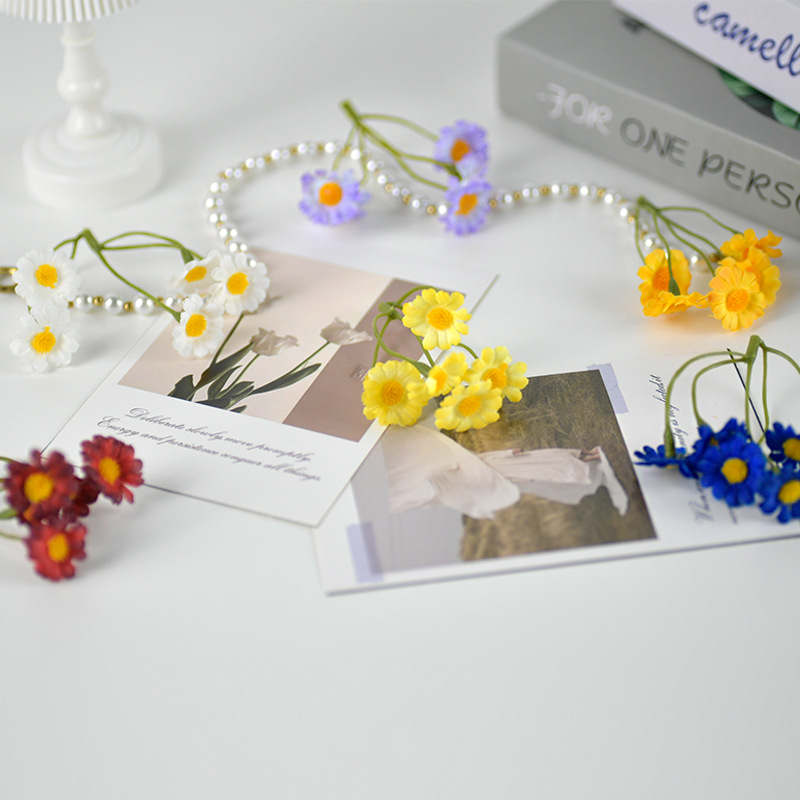 Camomilla blanca margarita flor de simulación ramo de graduación caja de materiales paquete didiy flor clipper sombrero flor decorativa