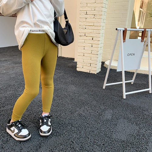 Girls' leggings, fashionable baby elastic trousers,  spring new Korean baby outer wear slim leggings