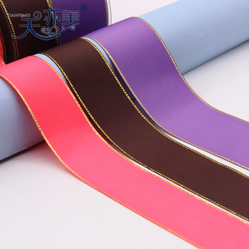 Varias especificaciones de embalaje cinta decorativa doble borde de oro costilla cinturón doble borde hilo de plata cinturón hecho a mano accesorios de joyería