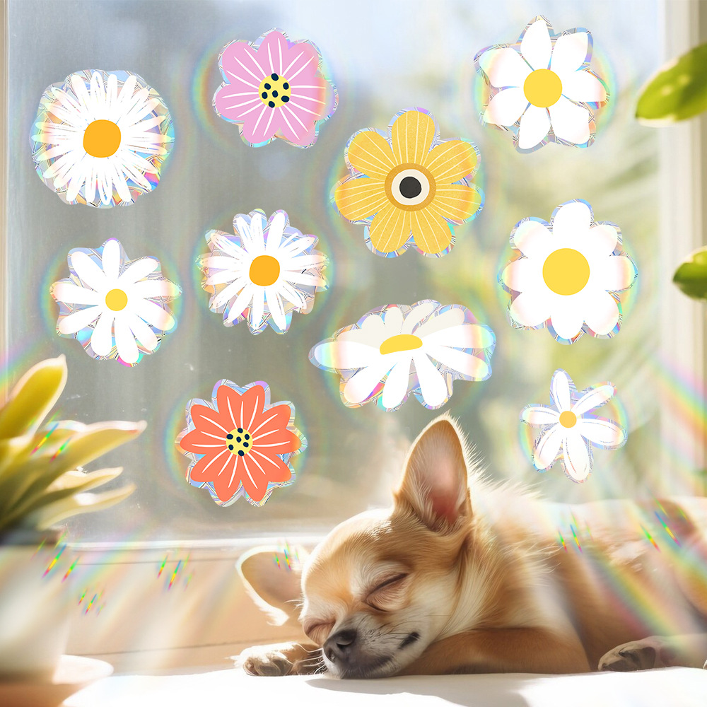 PVC Material Cute Simple Style Flower PVC Window Stickers Window Accessories