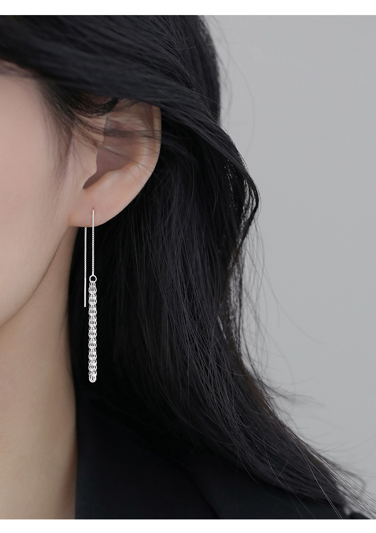 12g Weight Ear line Classification 1 Pair Quantity 1 Pair 925 Sterling Silver Solid Color Ear Line