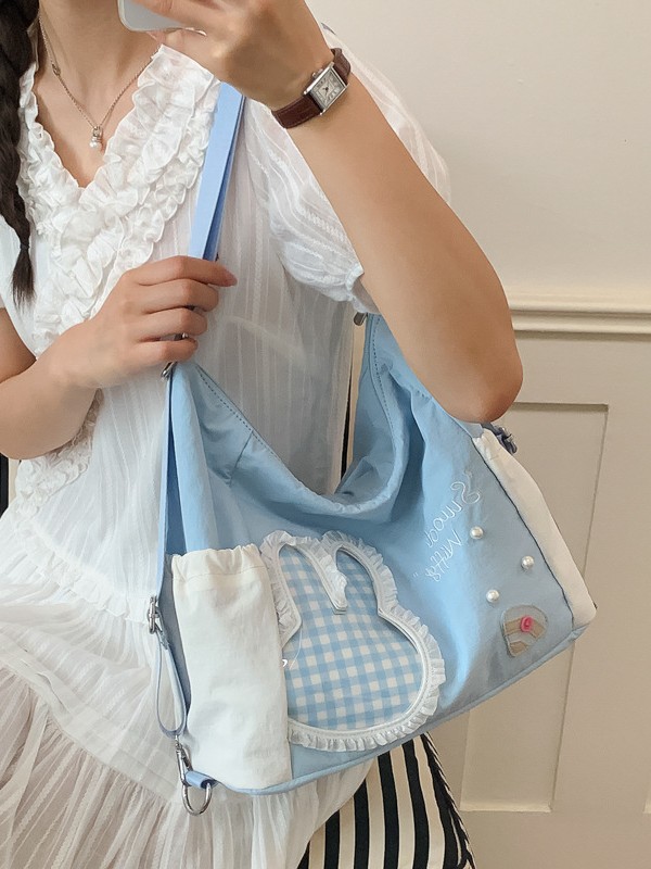 Bolsa multipropósito de dibujos animados coreanos para mujeres verano 2026 nueva moda dulce mochila de hombro de viaje bolsa de ocio image 5