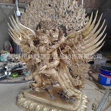 西藏全铜马头金刚铜像藏式密宗黄铜普巴金刚佛像制作厂家恒林雕塑