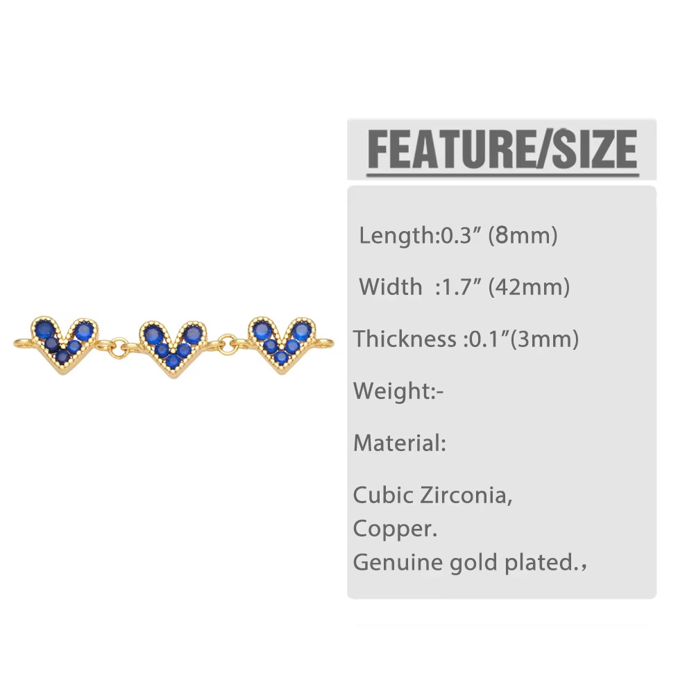 1g Weight Pendant Jewelry Making Type 8*42mm Jewelry Making Size Zircon Inlay Material DIY Jewelry Accessories Classification 1 Piece, 3 Pieces Quantity Copper Material Heart Shape Pattern Plating Design Simple Style Style 1 Piece 3 Pieces 8*42mm Copper Zircon Heart Shape Pendant Jewelry Accessories 1