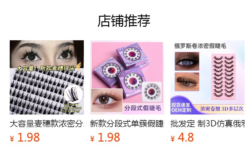 New in-stock DD large-curved Russian curly segmented false eyelashes 10 pairs, single cluster DIY European and American thick eyelashes full figure