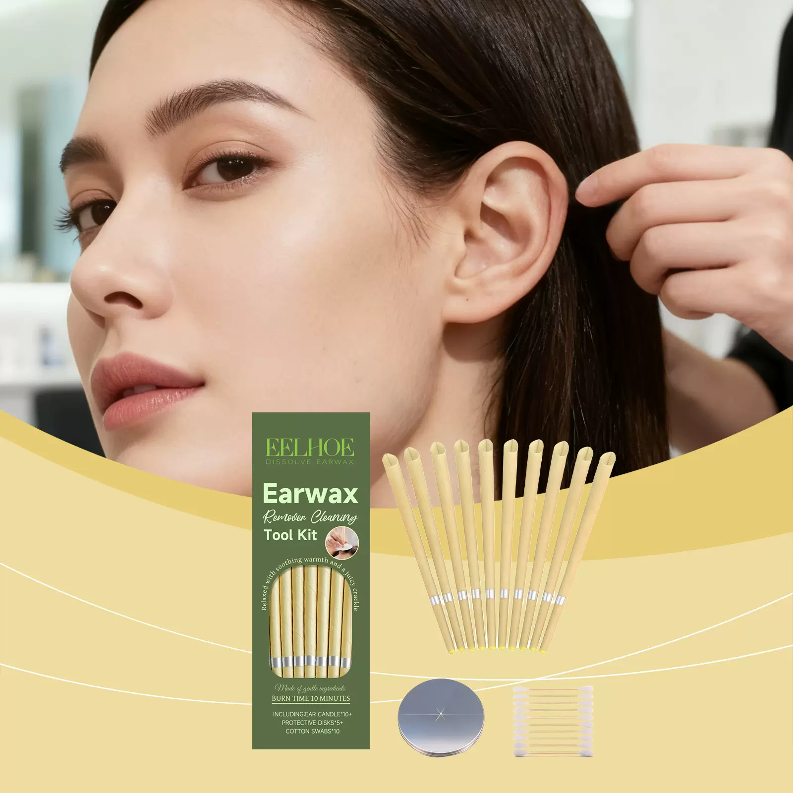 海外 EELHOE 耳烛套装 温和耳部护理香薰洁净耳朵沉浸式舒适氛围