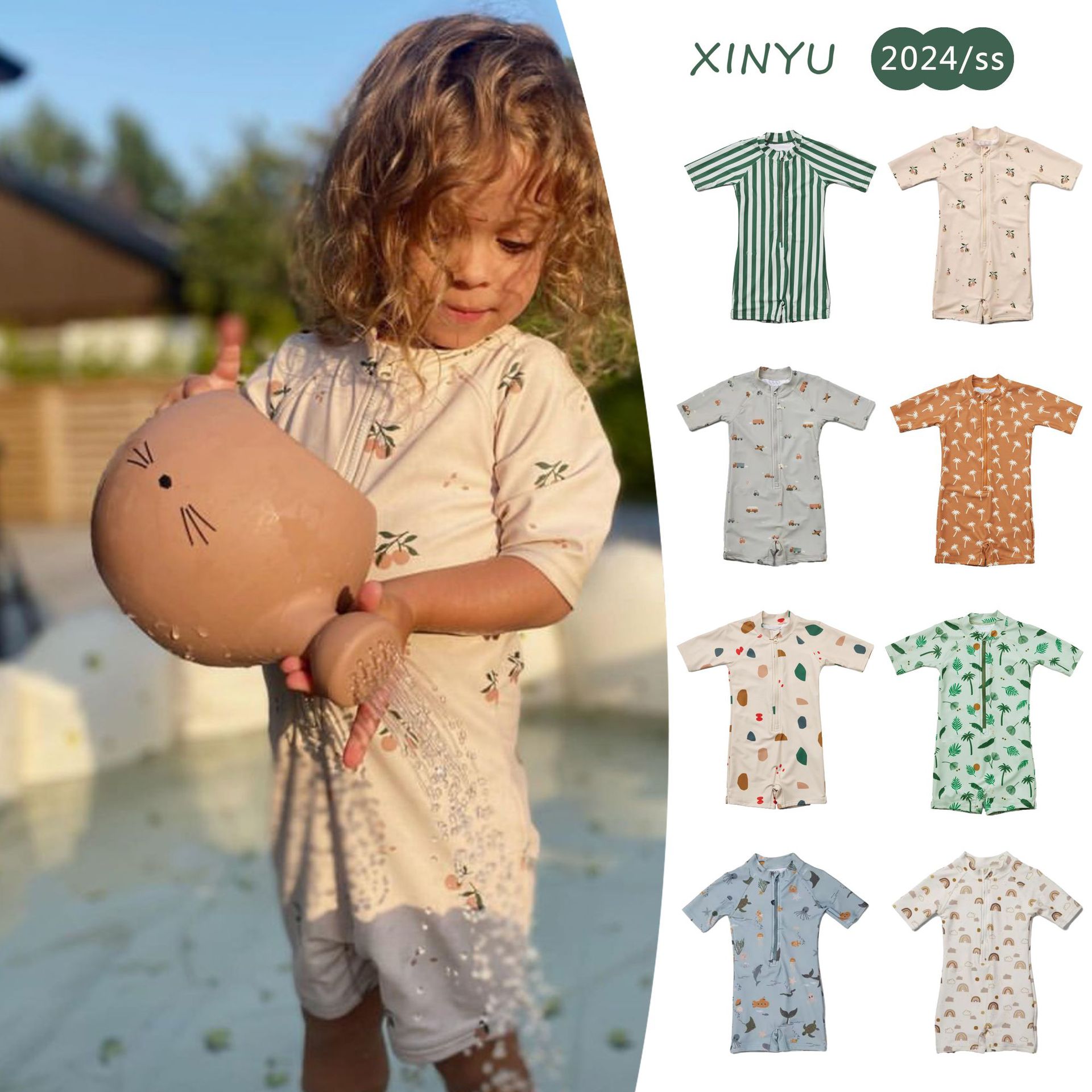 Summer brand children's cartoon quick dry swimwear for boys