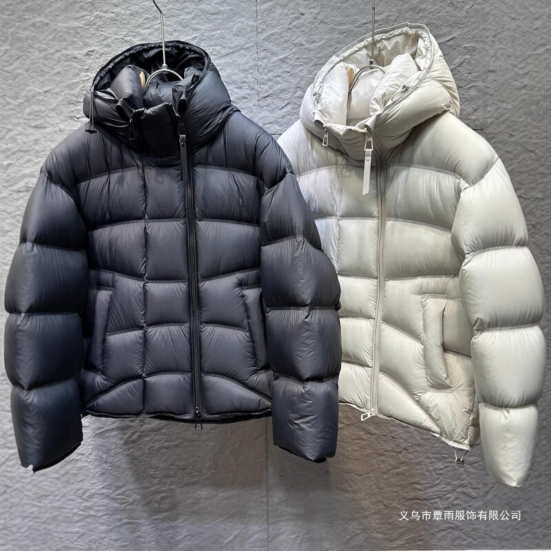 High-quality 303g 90% white duck down hooded down jacket, lightweight, warm, windproof, and puffy