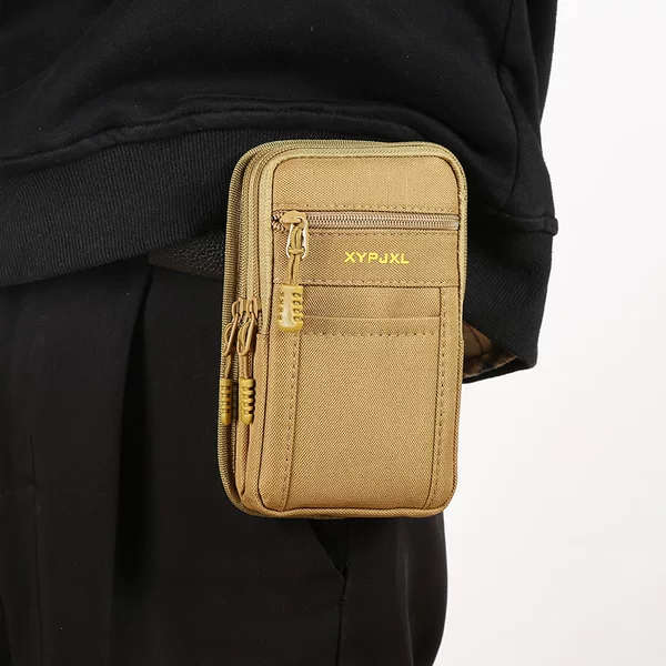 Cross-Border Hot-Selling Fashion New Men's Waist Bag Multi-Functional Multi-Layer Zipper Mobile Phone Bag Large Capacity Wear-Resistant Coin Purse