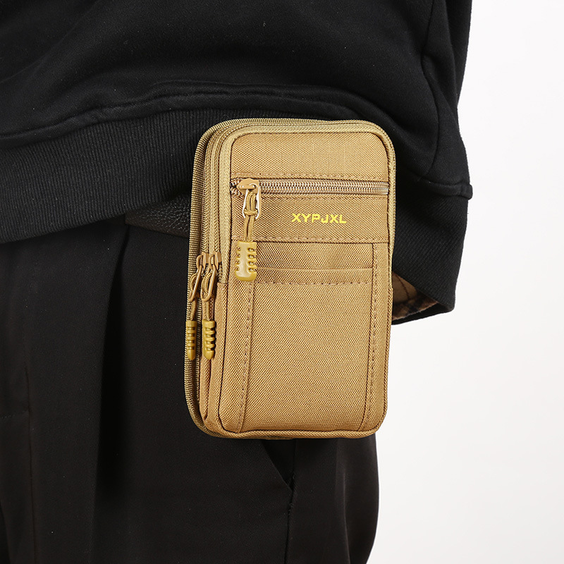 Cross-Border Hot-Selling Fashion New Men's Waist Bag Multi-Functional Multi-Layer Zipper Mobile Phone Bag Large Capacity Wear-Resistant Coin Purse
