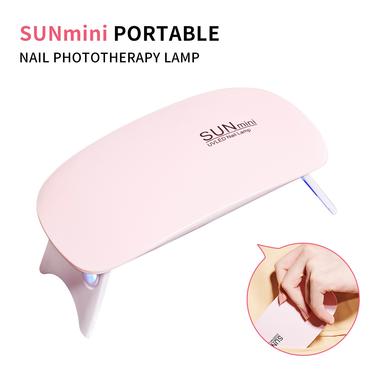 Mini lámpara de uñas de ratón pequeño portátil fototerapia esmalte de uñas pegamento lámpara de hornear secador no Negro mano de mano luz LED