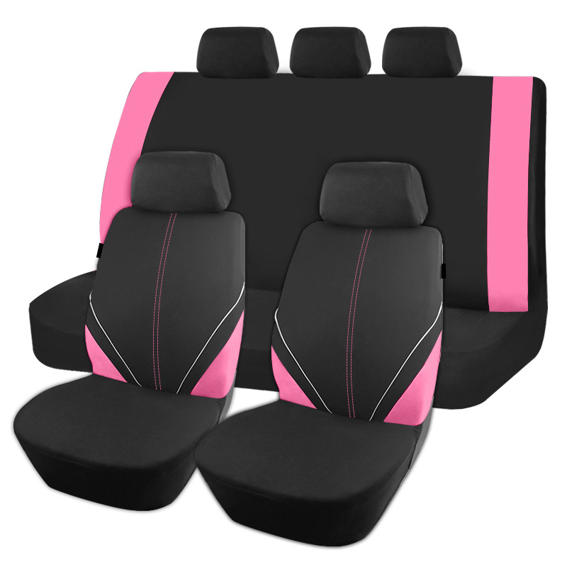 New Style Patchwork Contrasting Color Polyester Fabric Car Seat Covers Are a Hot-Selling Cross-Border Hit