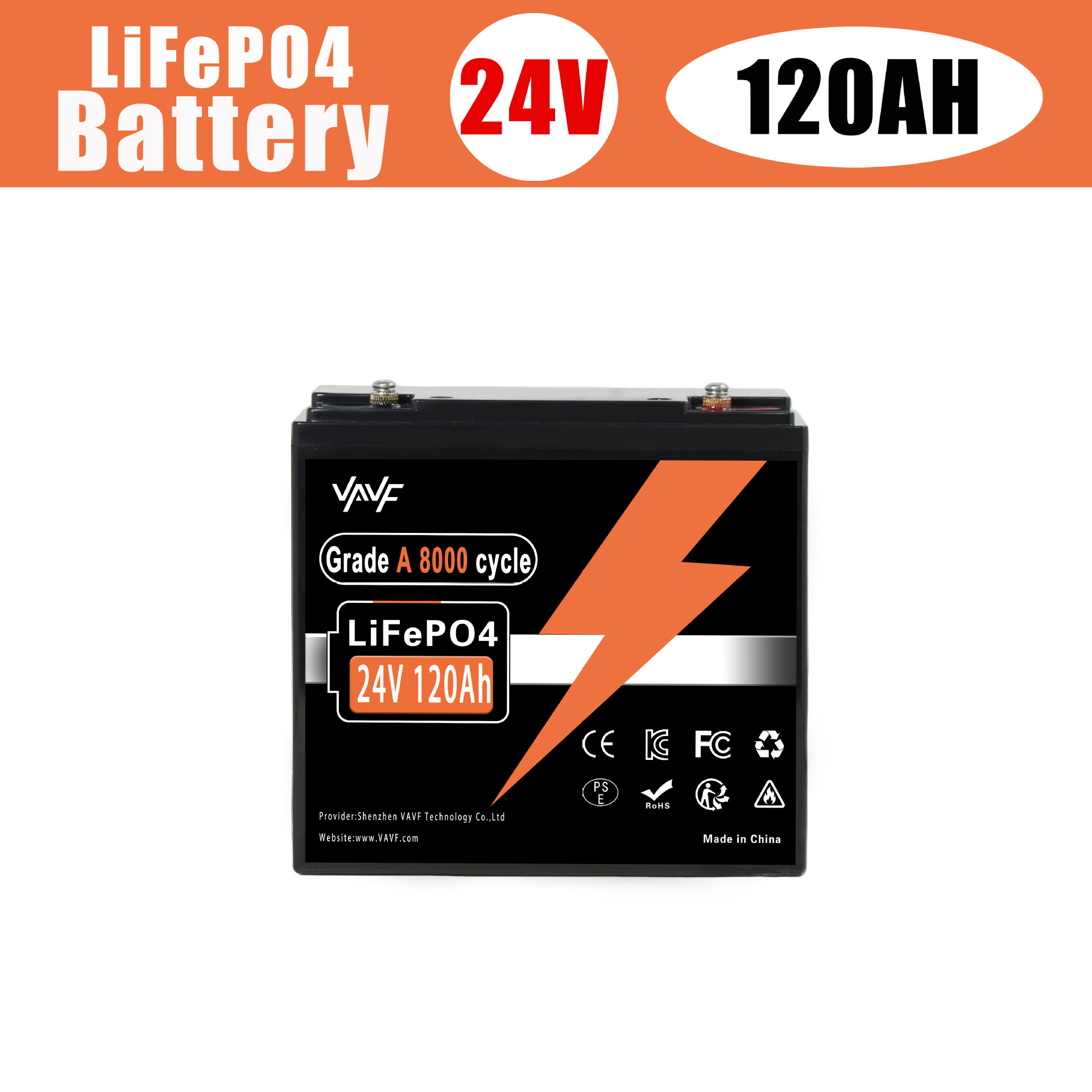 Transfronterizo 24V100AH batería de fosfato de hierro de litio, alta potencia y gran capacidad de ciclo profundo