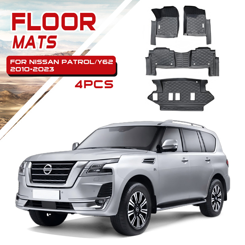 Para Nissan Patrol Y62 alfombrillas impermeables antideslizantes TPE alfombrillas Nissan Patrol Floor mats
