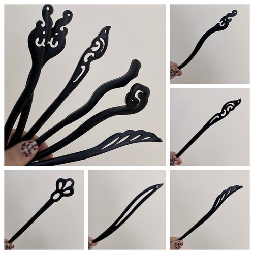 Ancient style high-end ebony hairpin for women, simple temperament, wooden hairpin, modern cheongsam hairpin, Hanfu accessories
