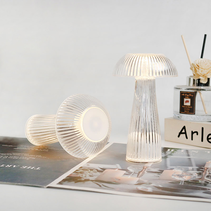 LED Electronic Mushroom Table Lamp Modern Decor Bedside Lamp Trendy Girl Decor Atmospheric Night Light Birthday Gift
