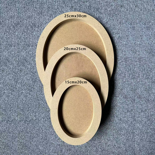 Selected factory direct sale density board picture frame for children's handmade painting clay painting wooden picture frame round arch shape