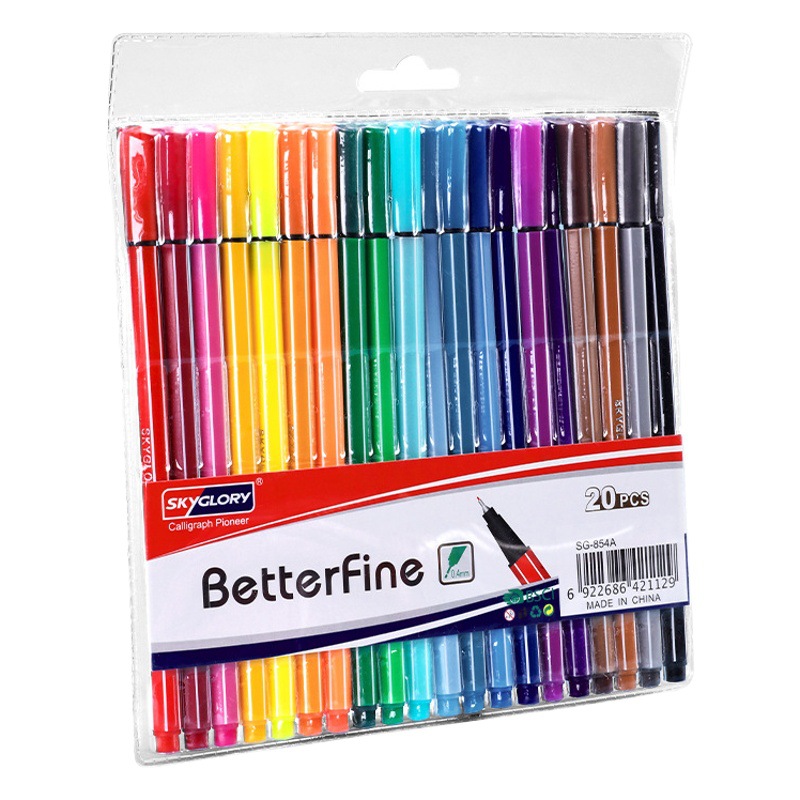 Tianhui Cross-Border Quick-Drying Marker Pen Set with Hexagonal Barrel, Quick-Drying Needle Tip Pen Set for Drawing and Marking, Special Colored Outlining Pens