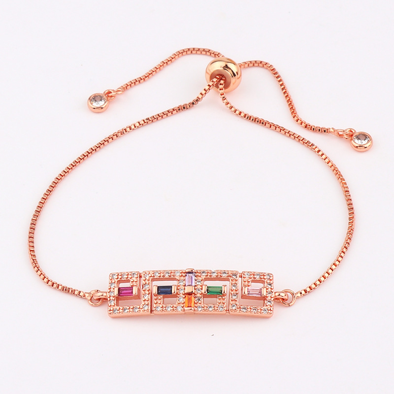 Fashion Cactus Flower Copper Bracelets Zircon Copper Bracelets