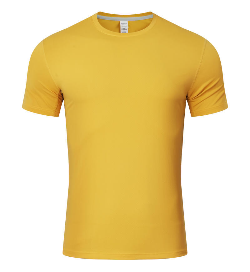 Trajes de gimnasio de verano para hombres y mujeres ropa de entrenamiento al aire libre transfronteriza secado rápido deportivo delgado elástico cuello redondo camiseta transpirable de manga corta